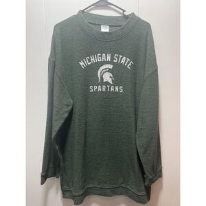 Michigan State Spartans Women's‎ Sweatshirt Size XL Green And White Pullover